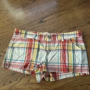 Hollister Y2K plaid  low rise shortie sexy shorts size small festival cotton NWT